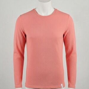 Denim & Flower Ricky Singh Coral Pink Textured Long Sleeve Shirt Mens M NWT